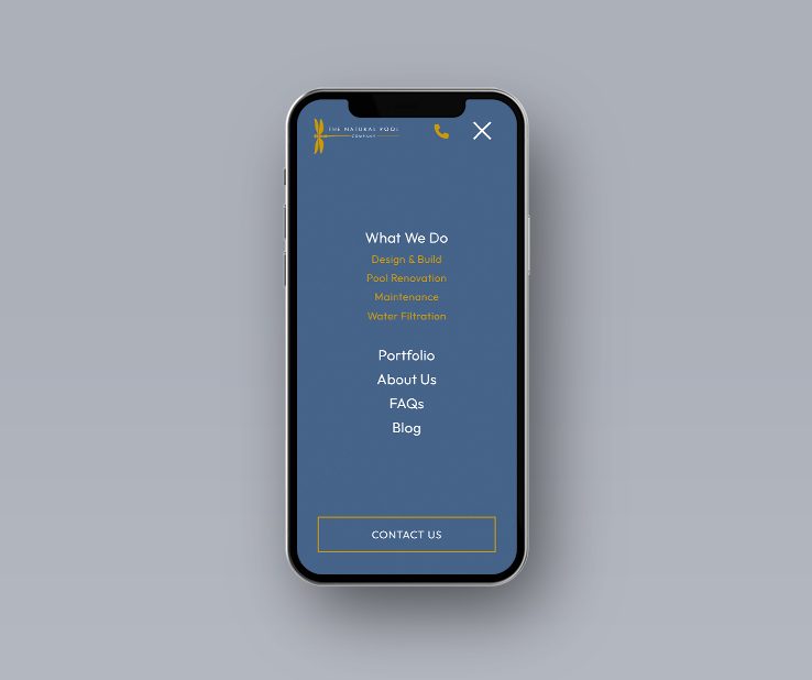 The Natural Pool Company Mobile Screenshot The Natural Pool Company Mobile Screenshot