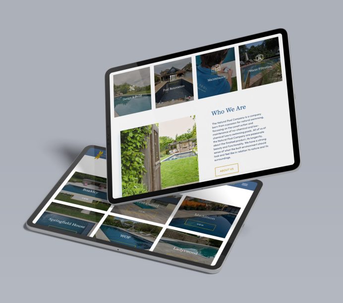 The Natural Pool Company Tablet Screenshot The Natural Pool Company Tablet Screenshot